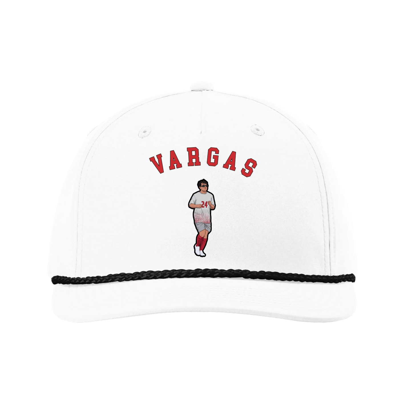 Five-Panel Classic Rope Cap — Shirsey Arch in White