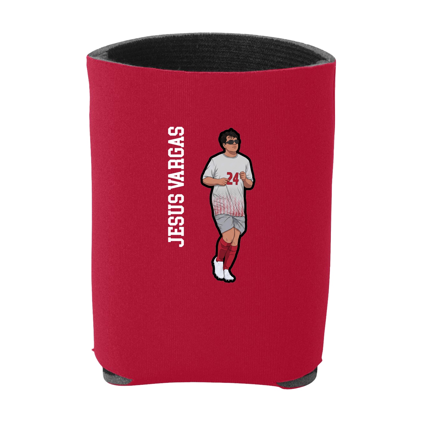 Can Holder — Name Vertical in Red