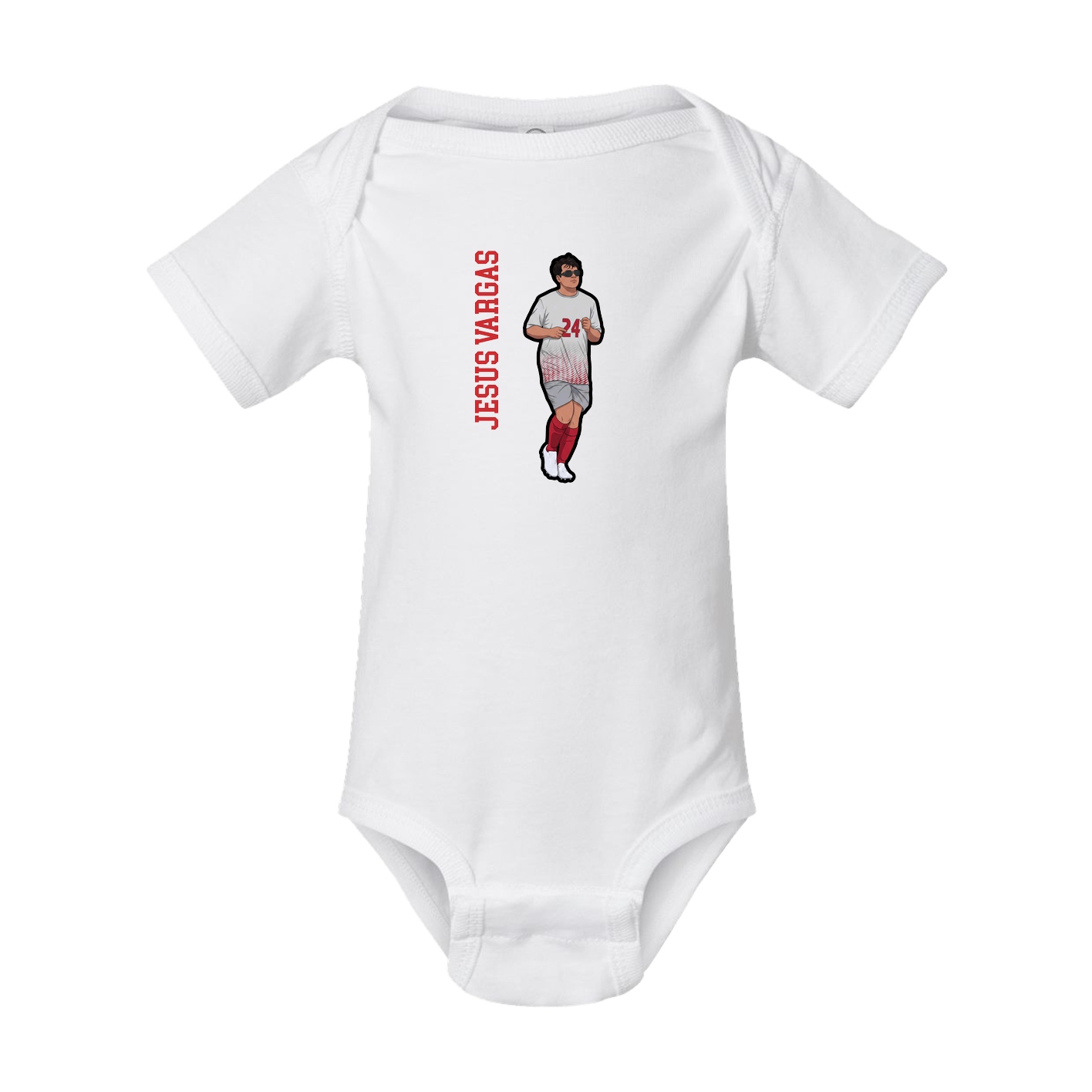Baby Onesie — Name Vertical in White