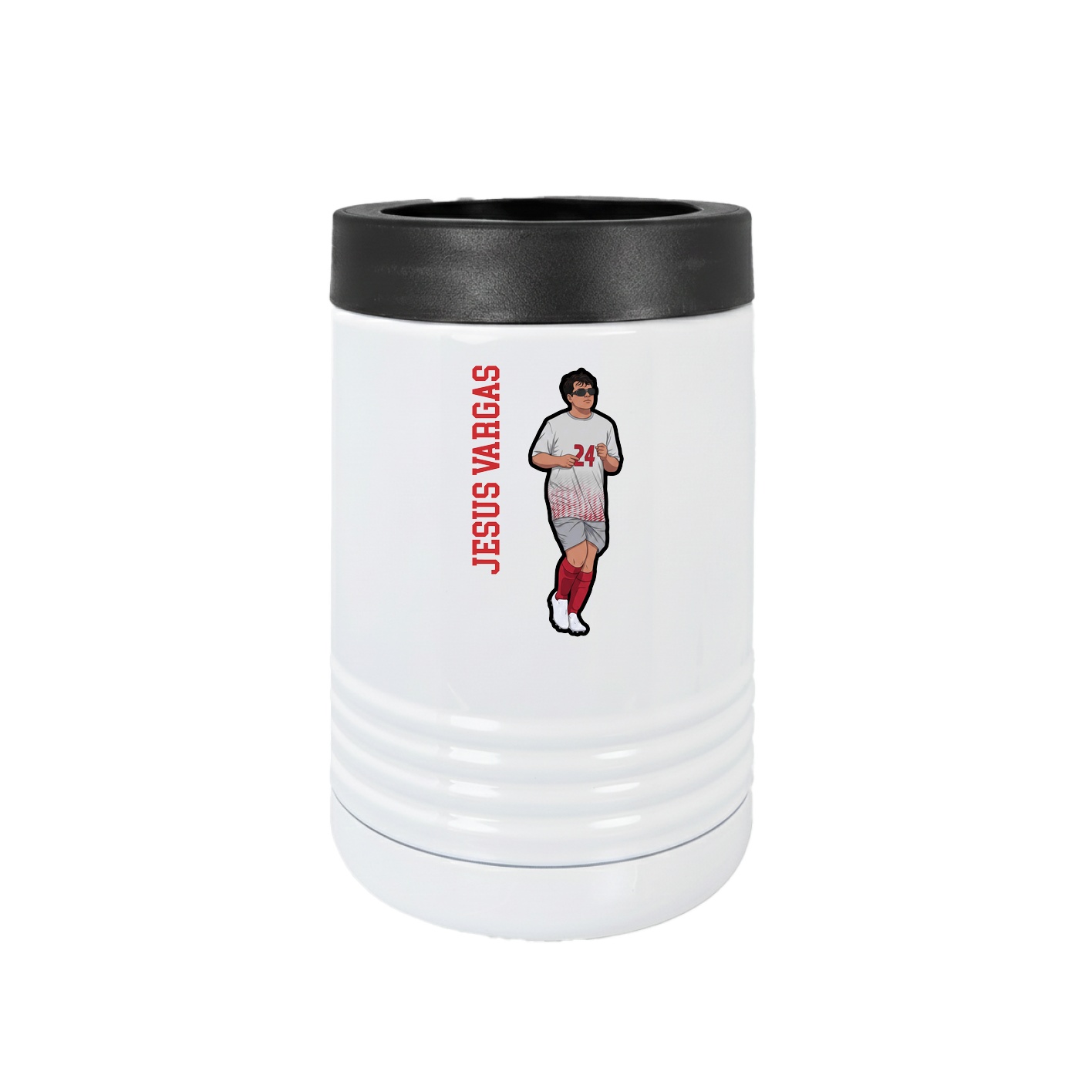 Beverage Holder — Name Vertical in White