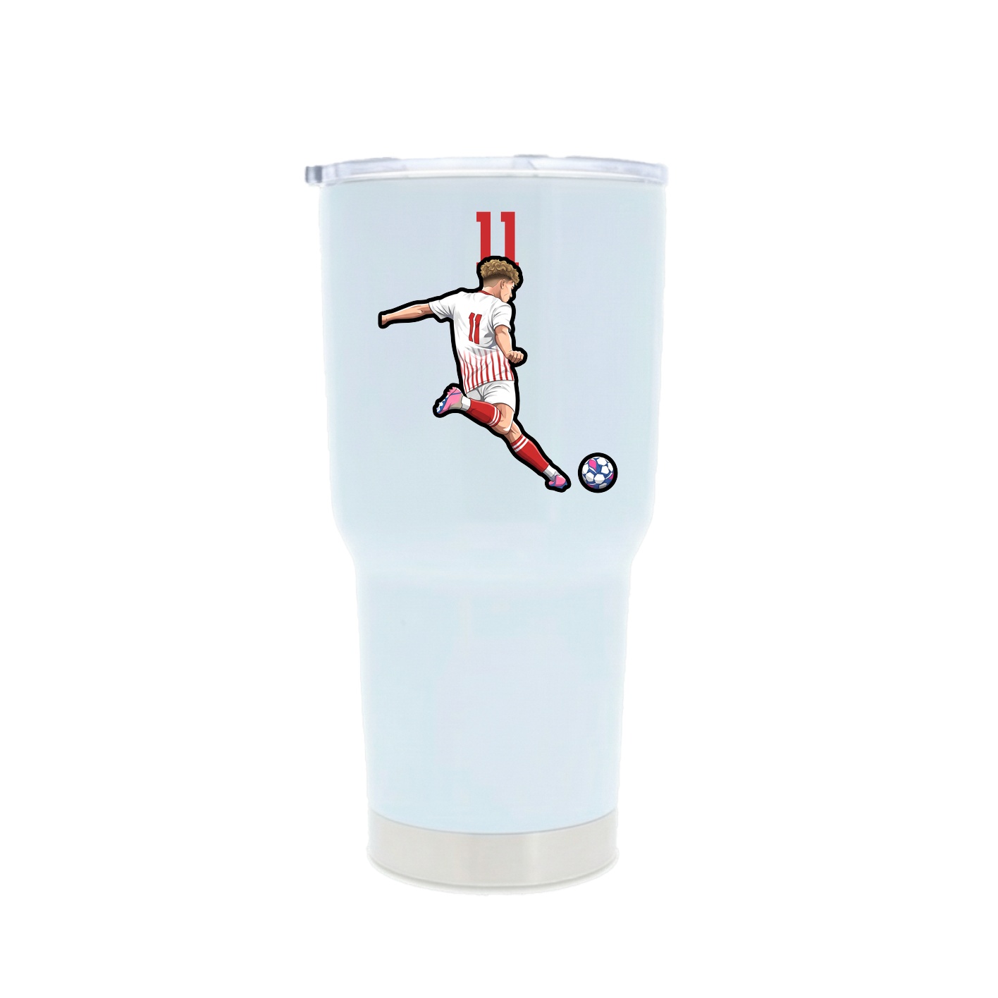 30oz Stainless Steel Tumbler — Number Top in White