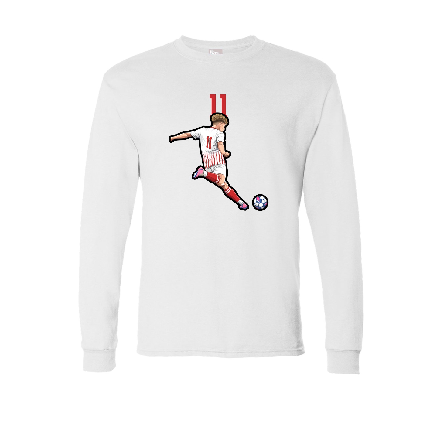 Long Sleeve Tee — Number Top in White