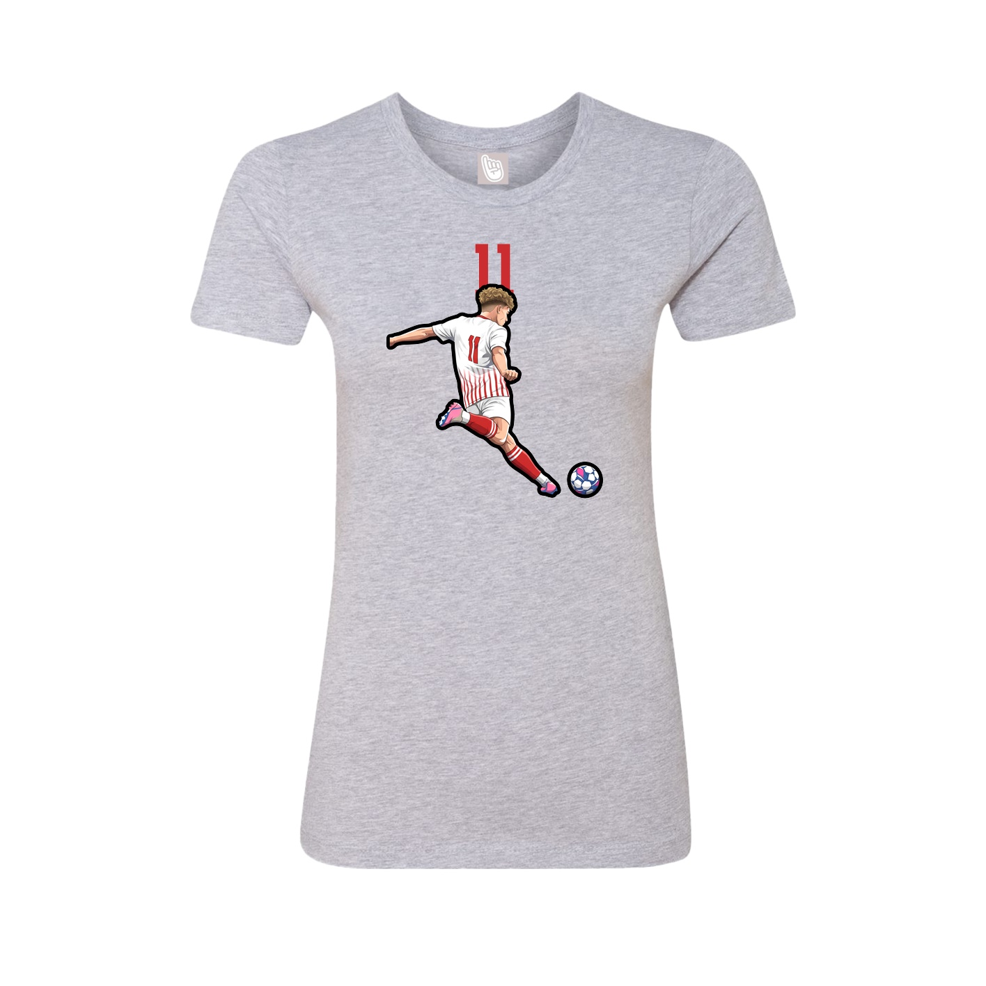 Fitted Women's Tee — Number Top in Grey