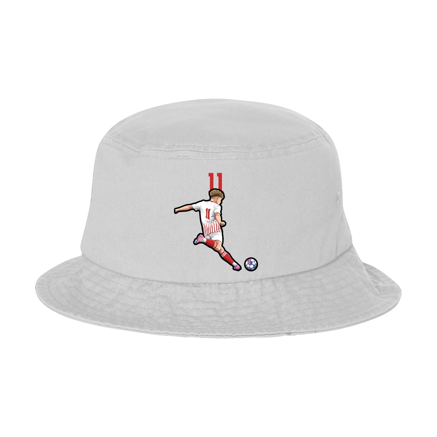 Bucket Cap — Number Top in White