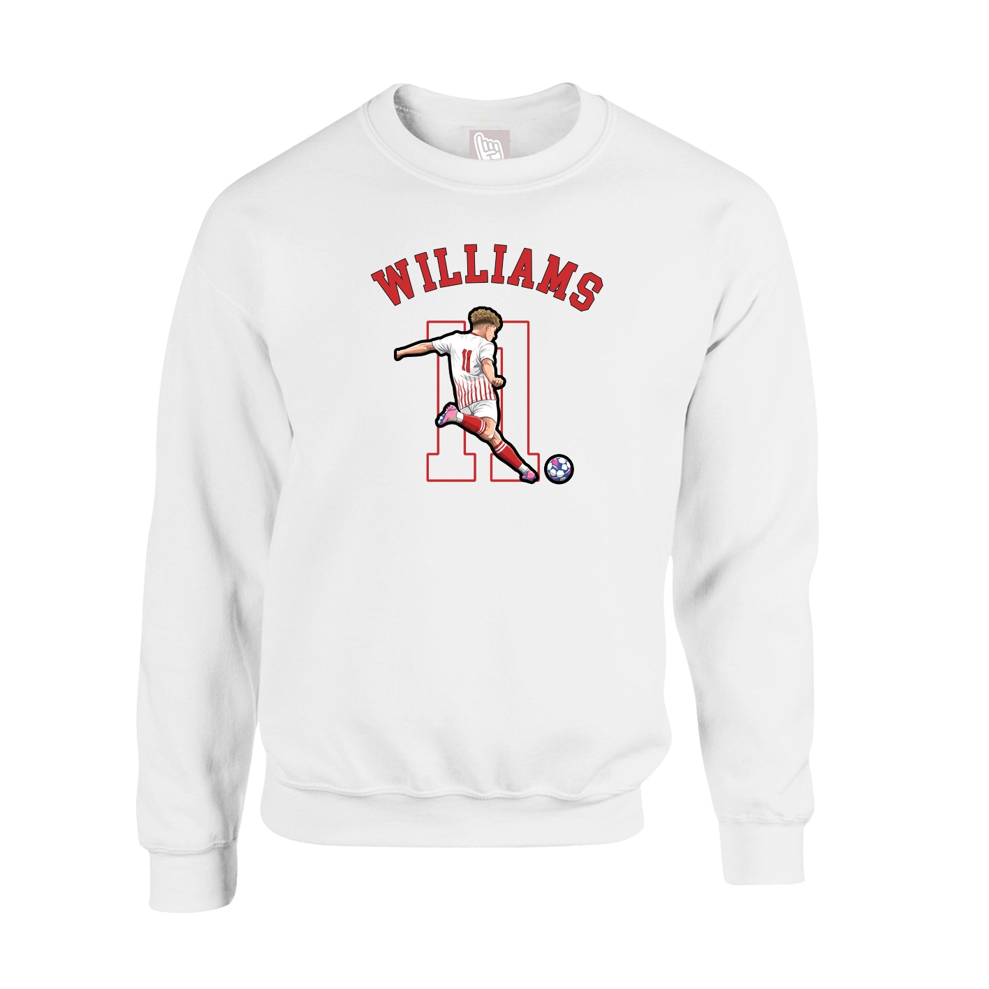 Fleece Crew — Shirsey Arch in White
