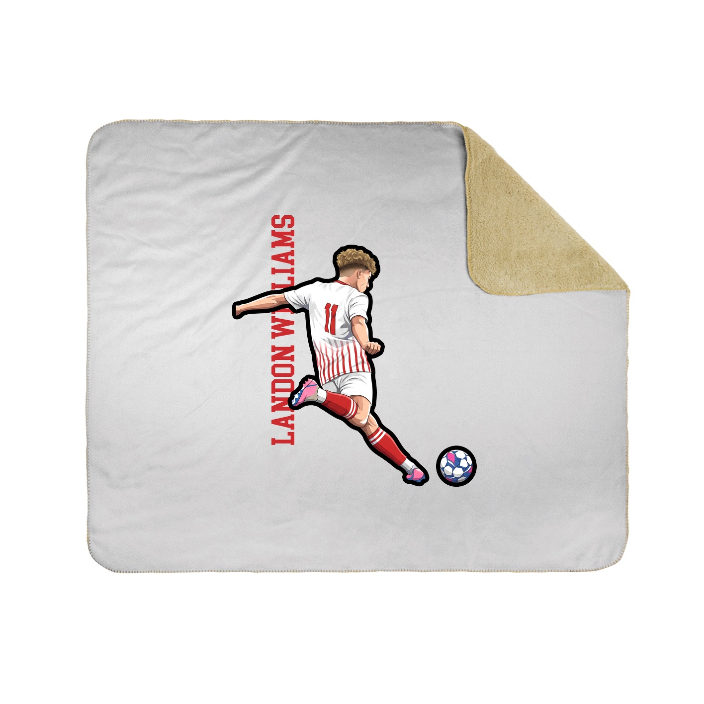 Throw Blanket — Name Vertical in White
