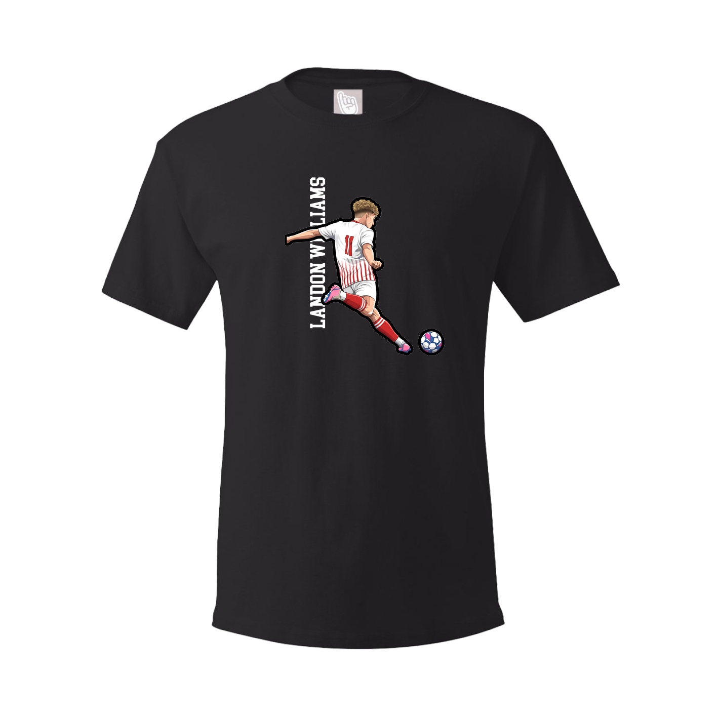 Youth Tee — Name Vertical in Black
