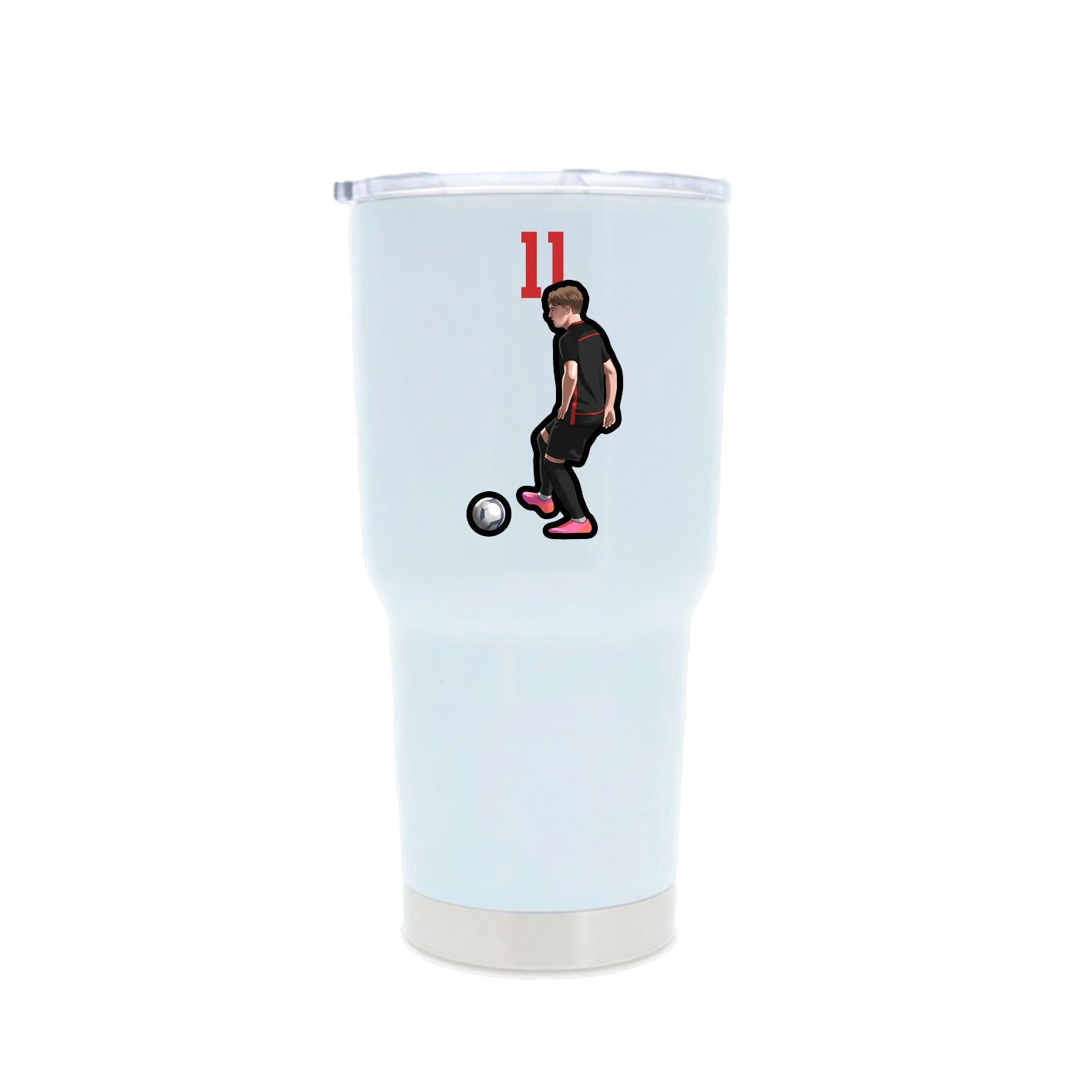30oz Stainless Steel Tumbler — Number Top in White
