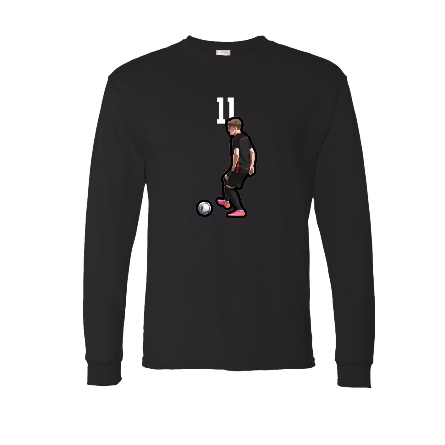 Long Sleeve Tee — Number Top in Black