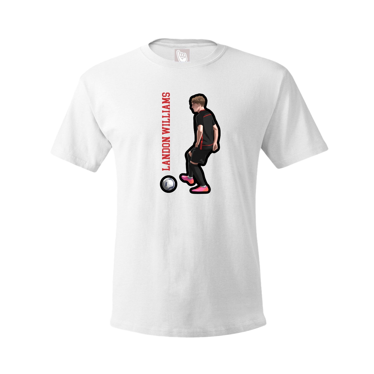 Tee — Name Vertical in White