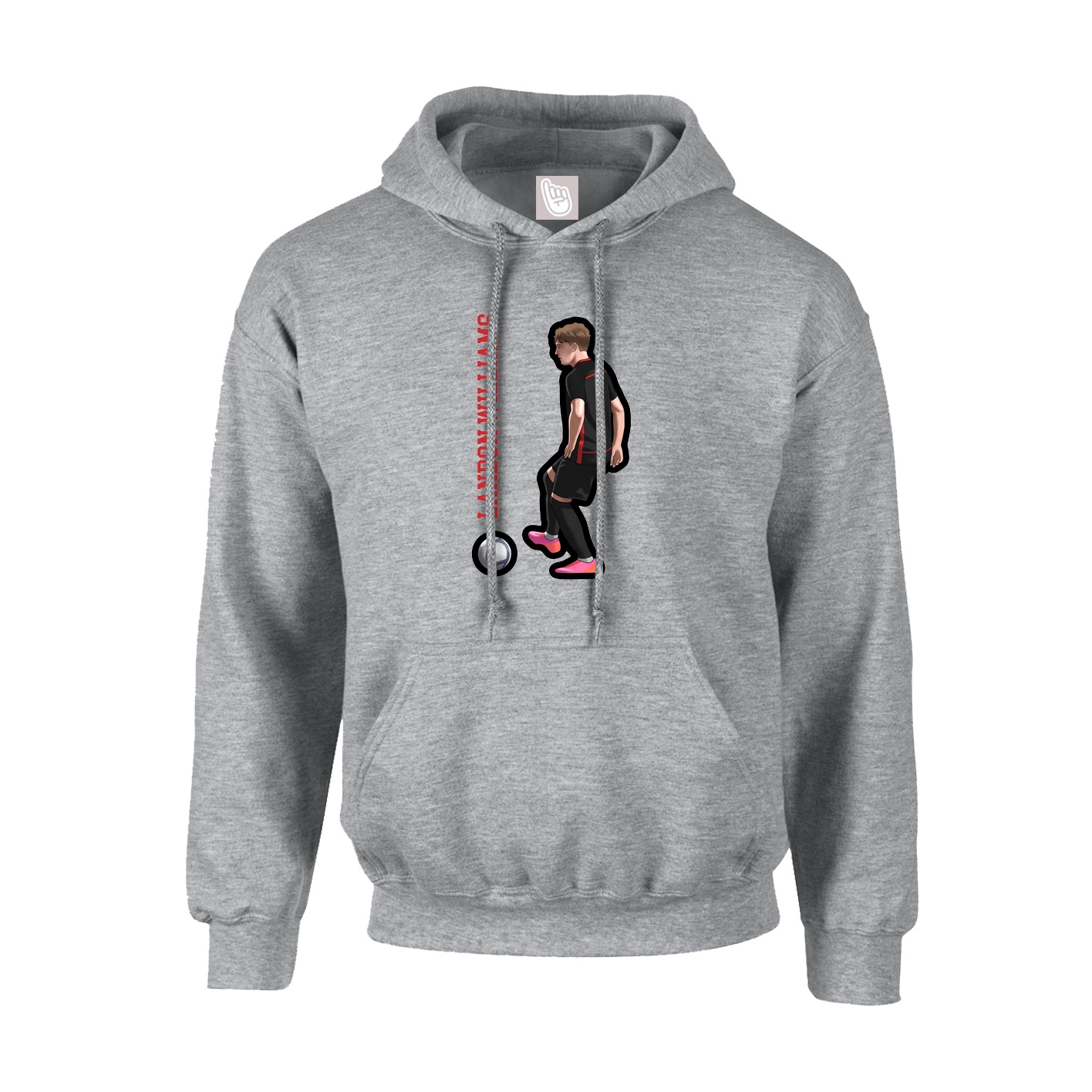 Youth Hoodie — Name Vertical in Grey