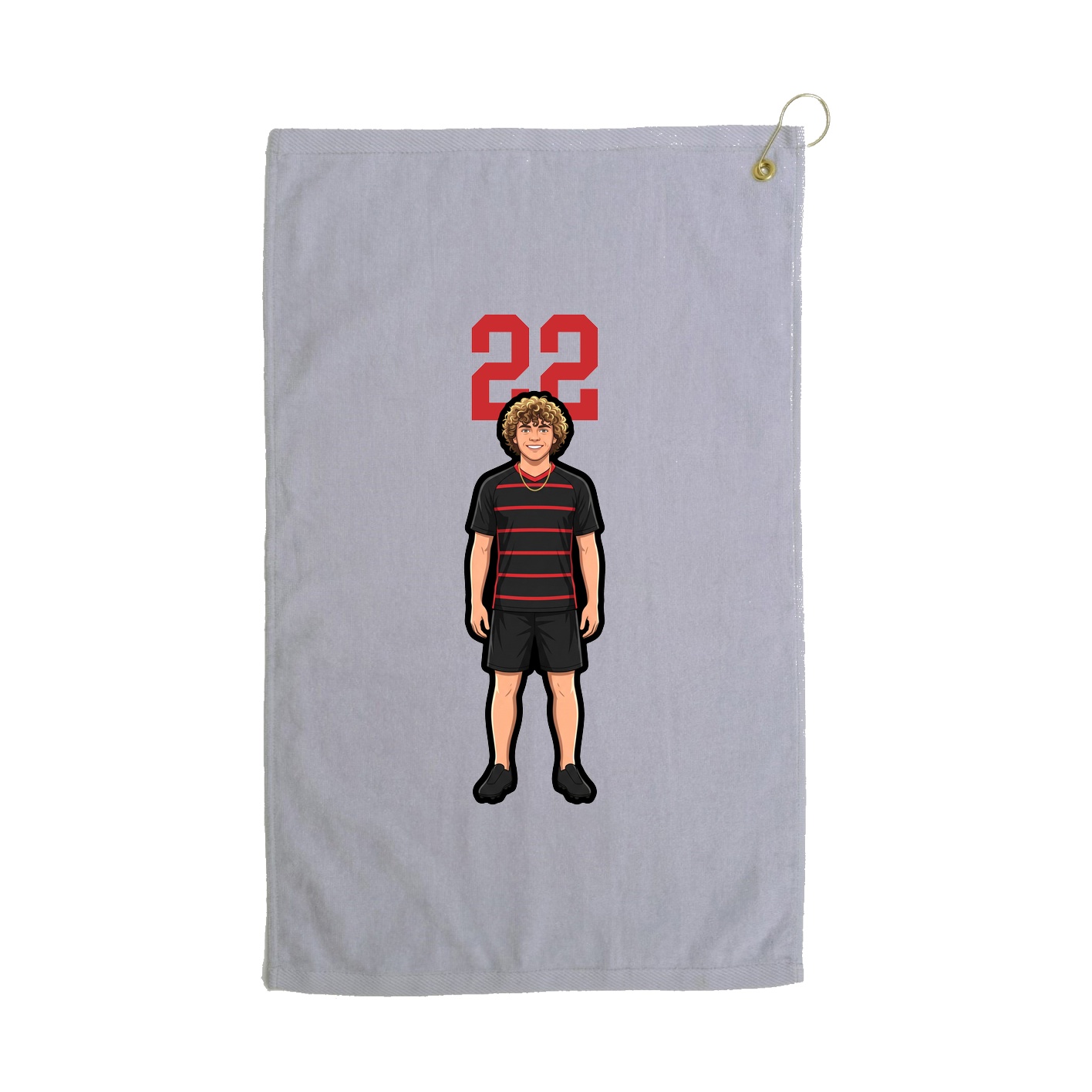 Golf Towel — Number Top in Grey