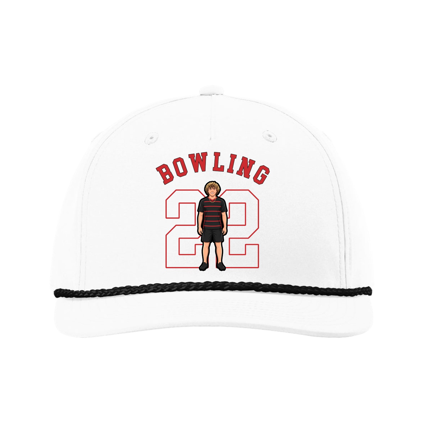 Five-Panel Classic Rope Cap — Shirsey Arch in White