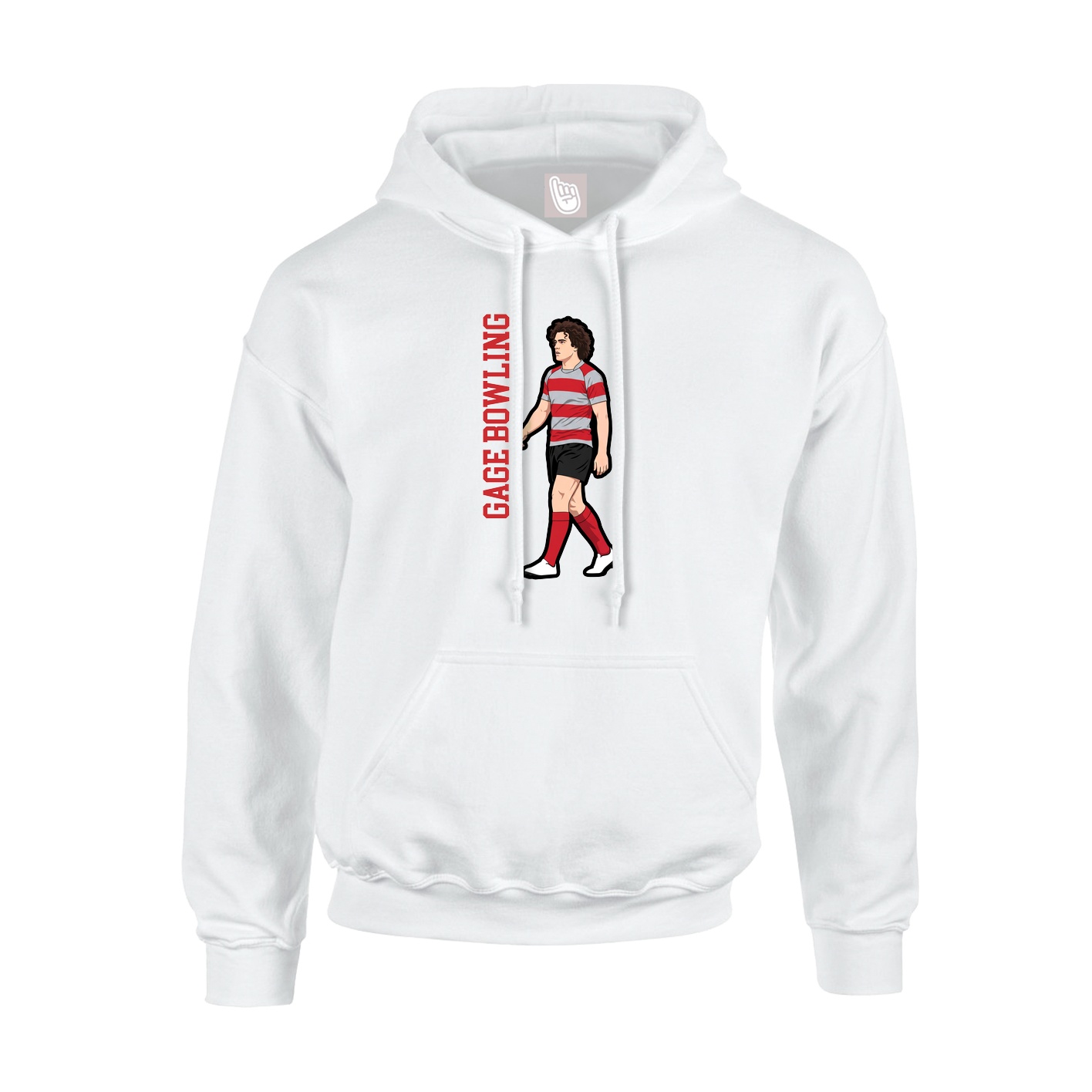 Hoodie — Name Vertical in White