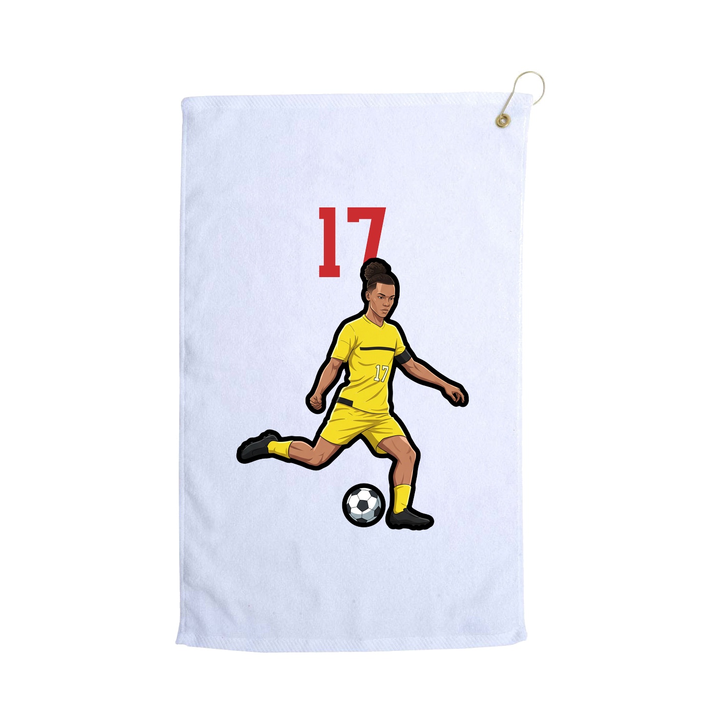 Golf Towel — Number Top in White