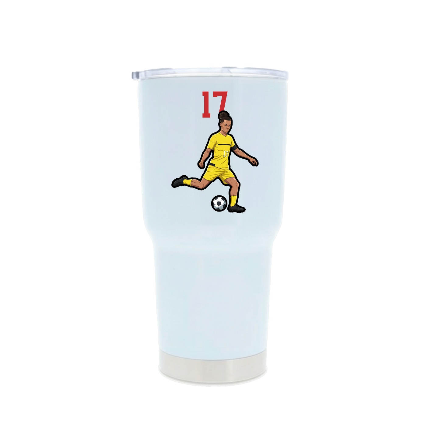 30oz Stainless Steel Tumbler — Number Top in White