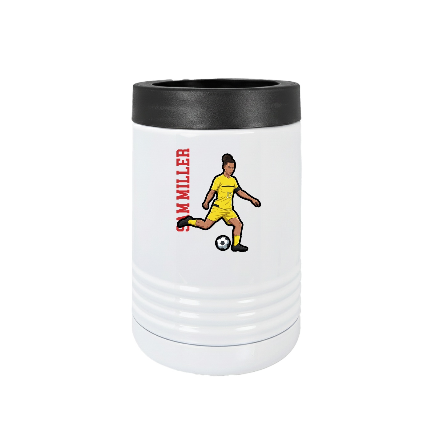 Beverage Holder — Name Vertical in White