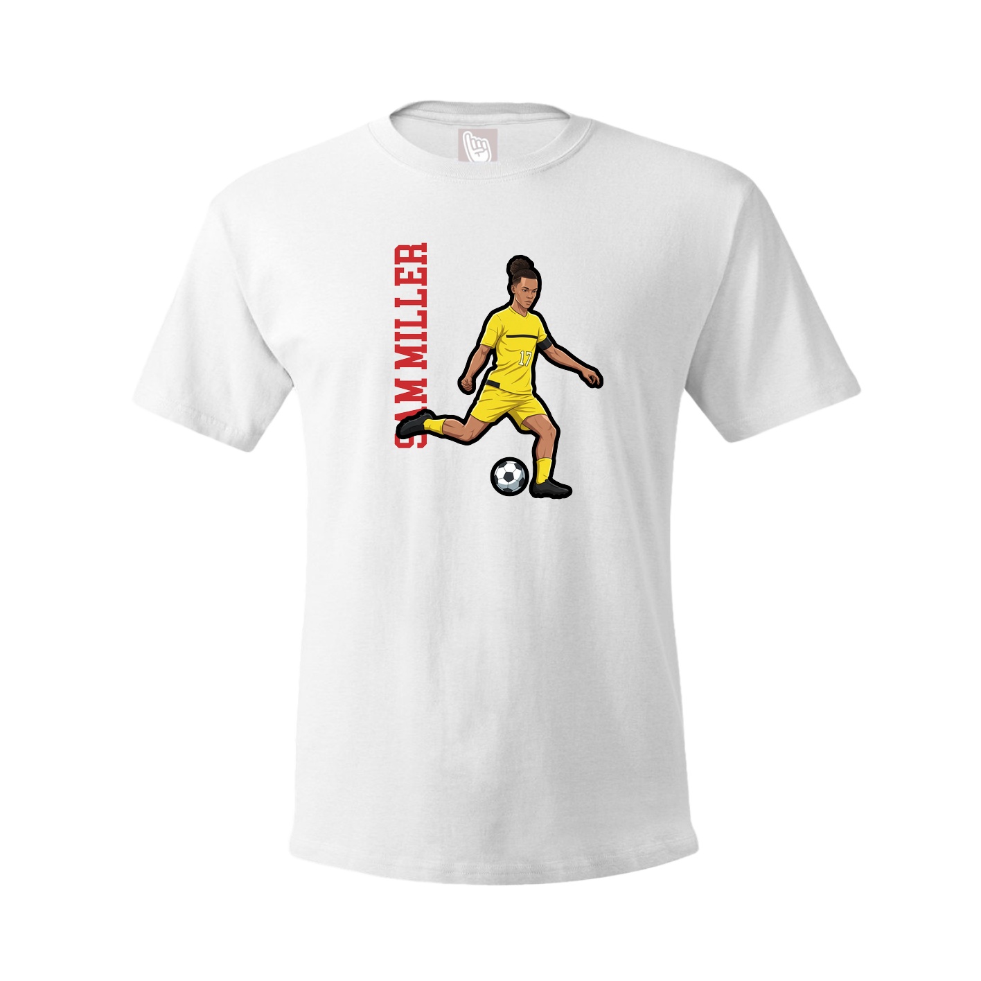 Tee — Name Vertical in White
