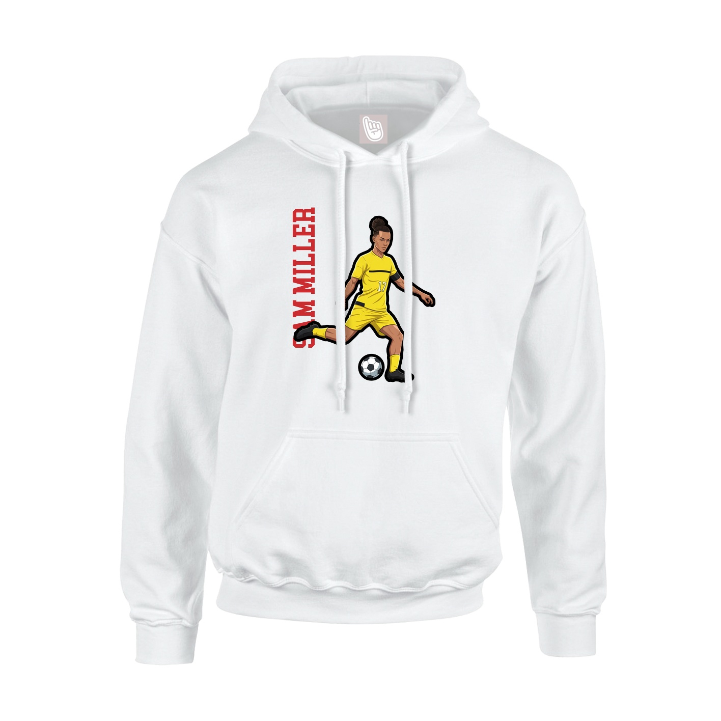 Hoodie — Name Vertical in White