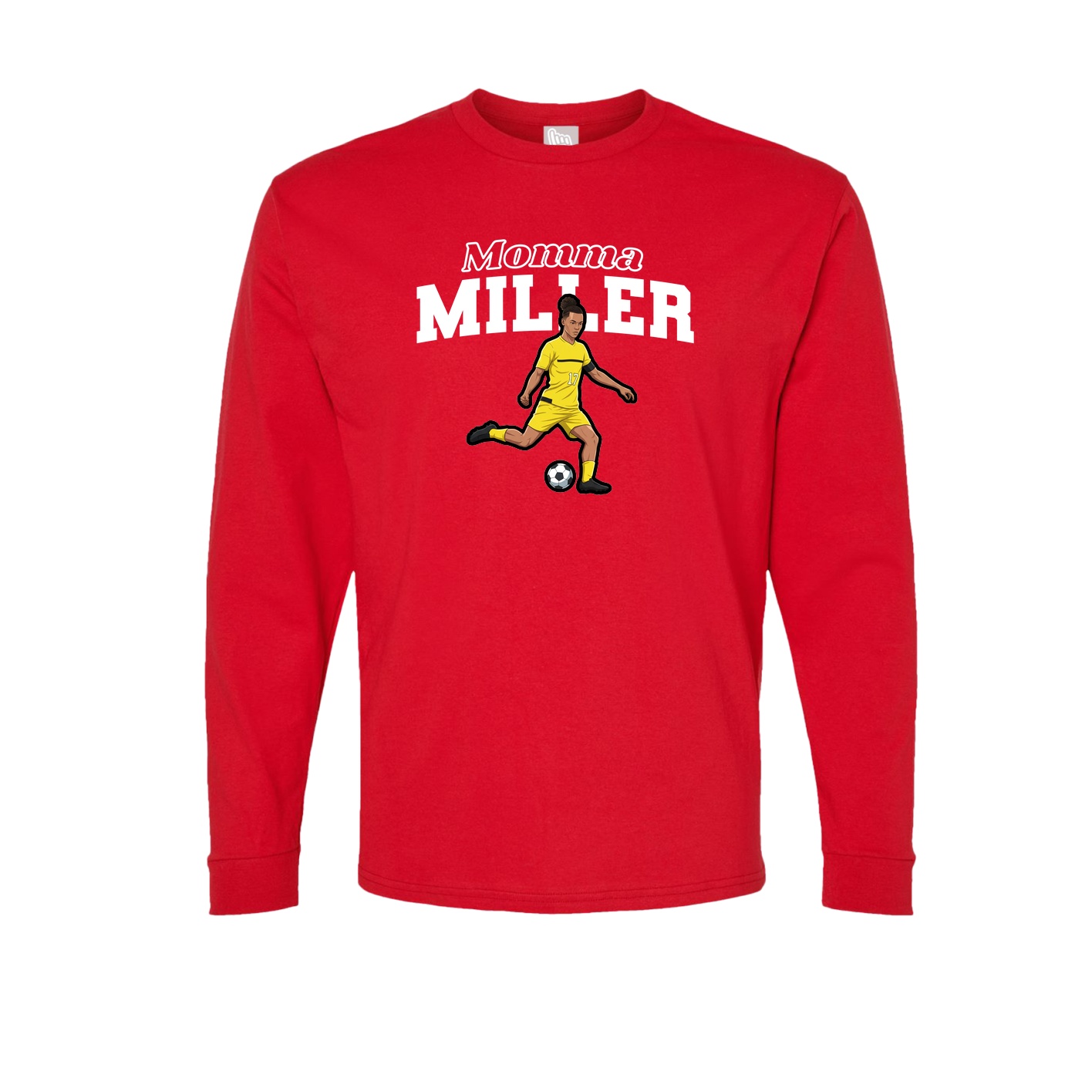 Long Sleeve Tee — Mothers Day Block in Red
