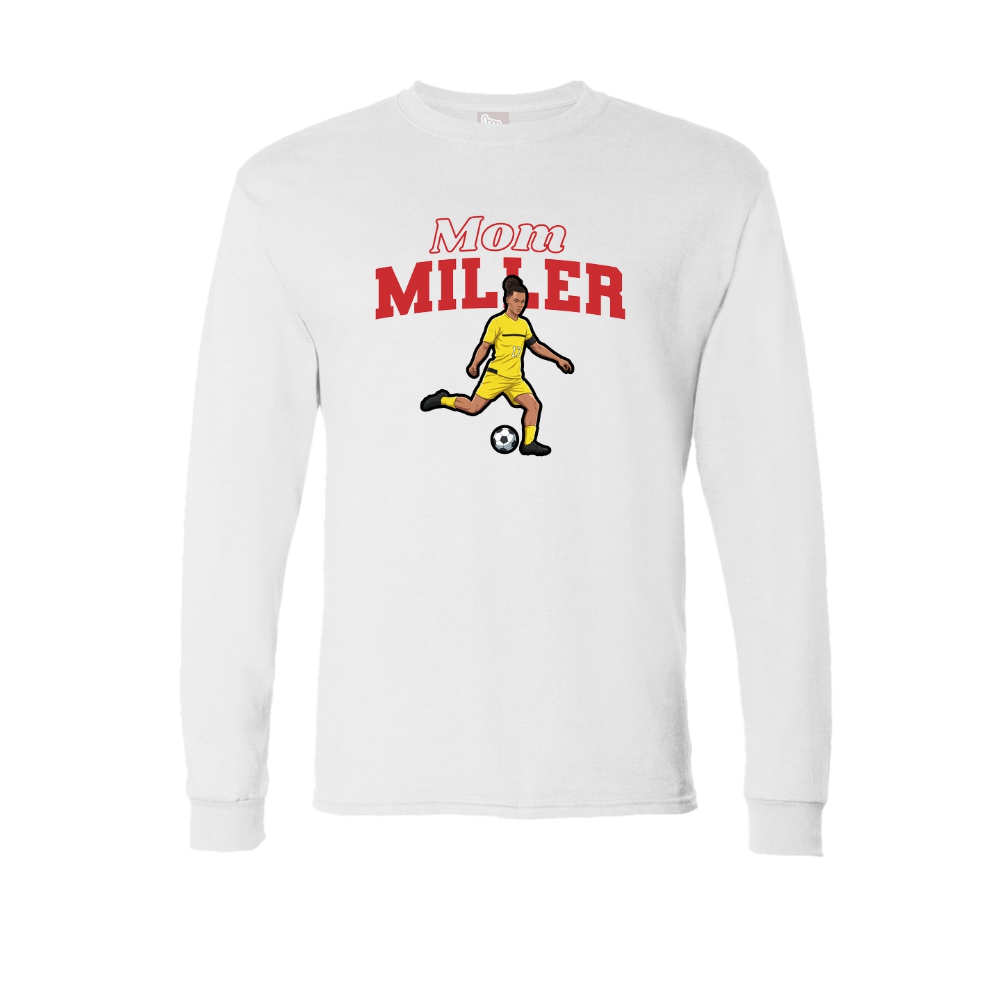 Long Sleeve Tee — Mothers Day Block in White