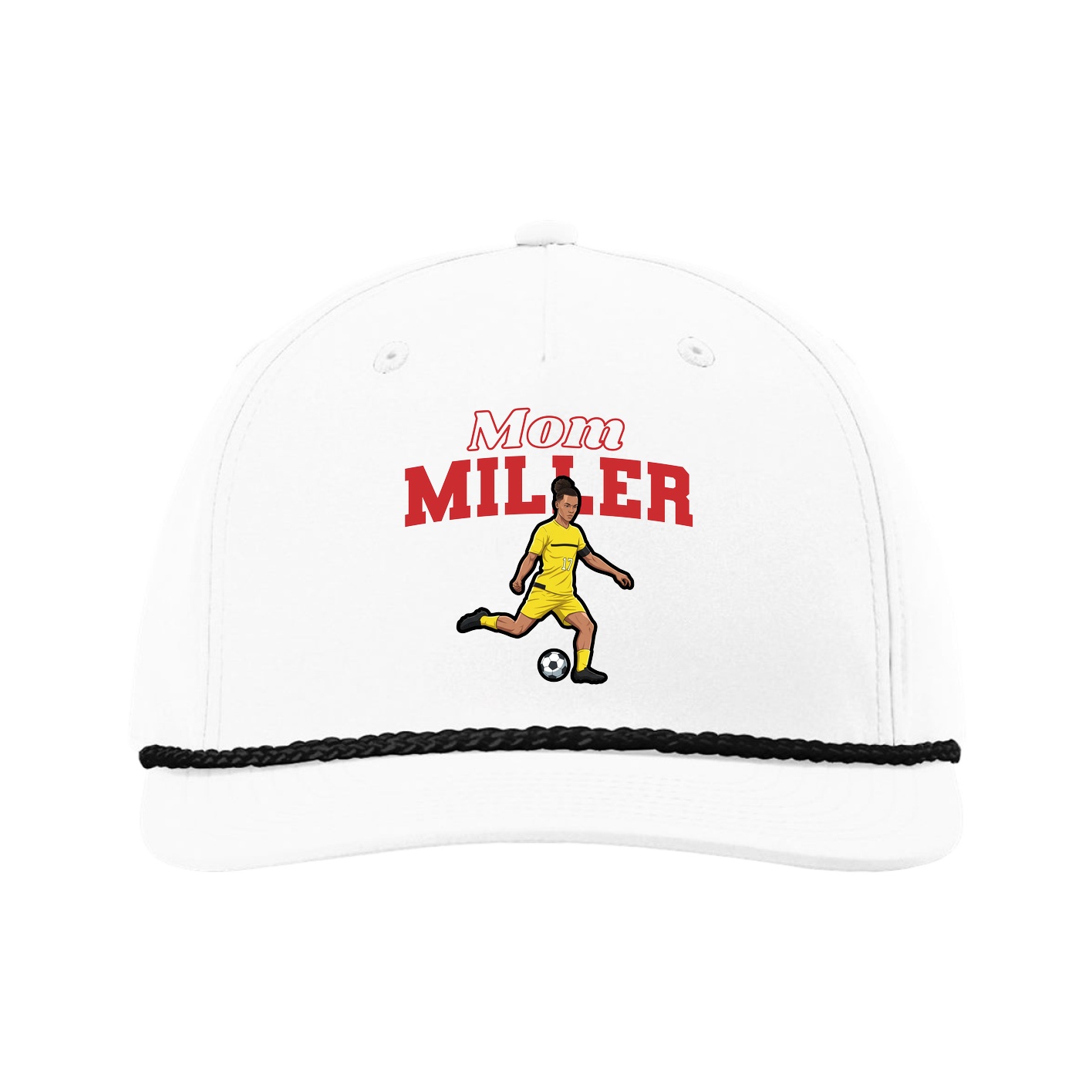 Five-Panel Classic Rope Cap — Mothers Day Block in White