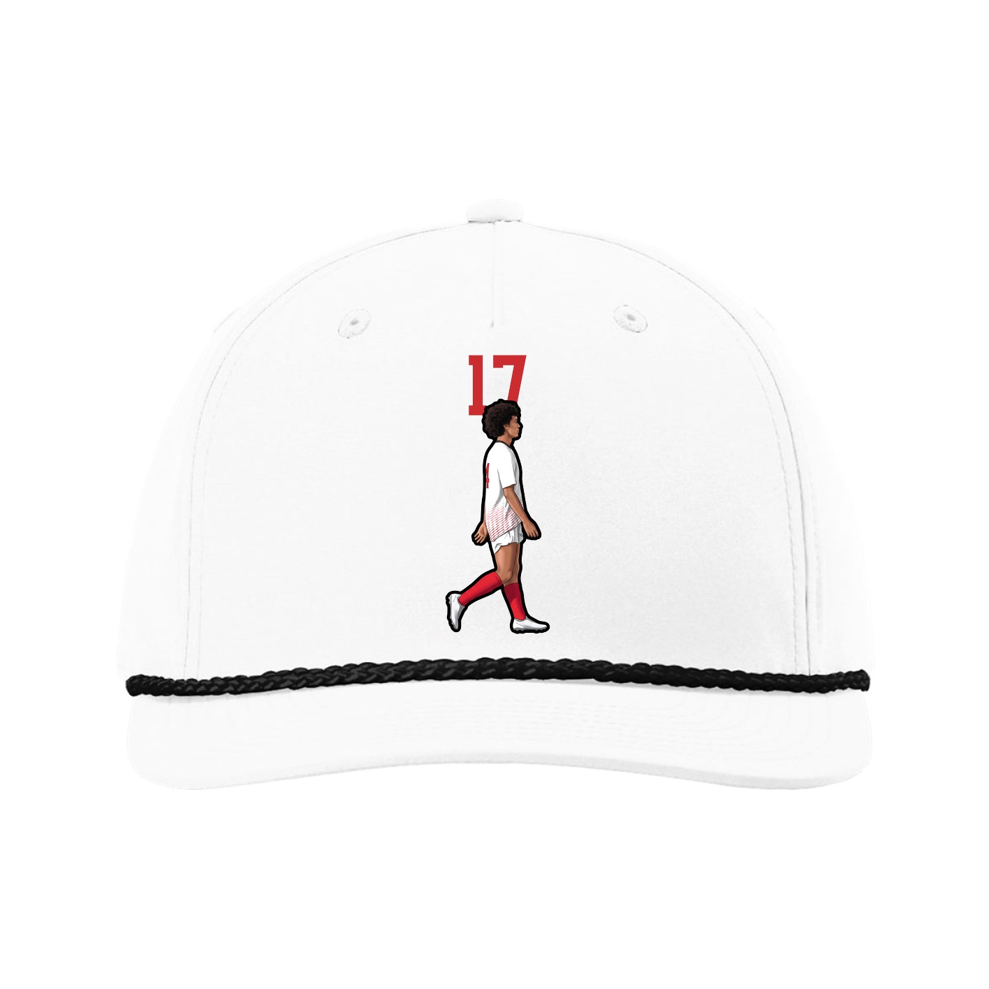 Five-Panel Classic Rope Cap — Number Top in White