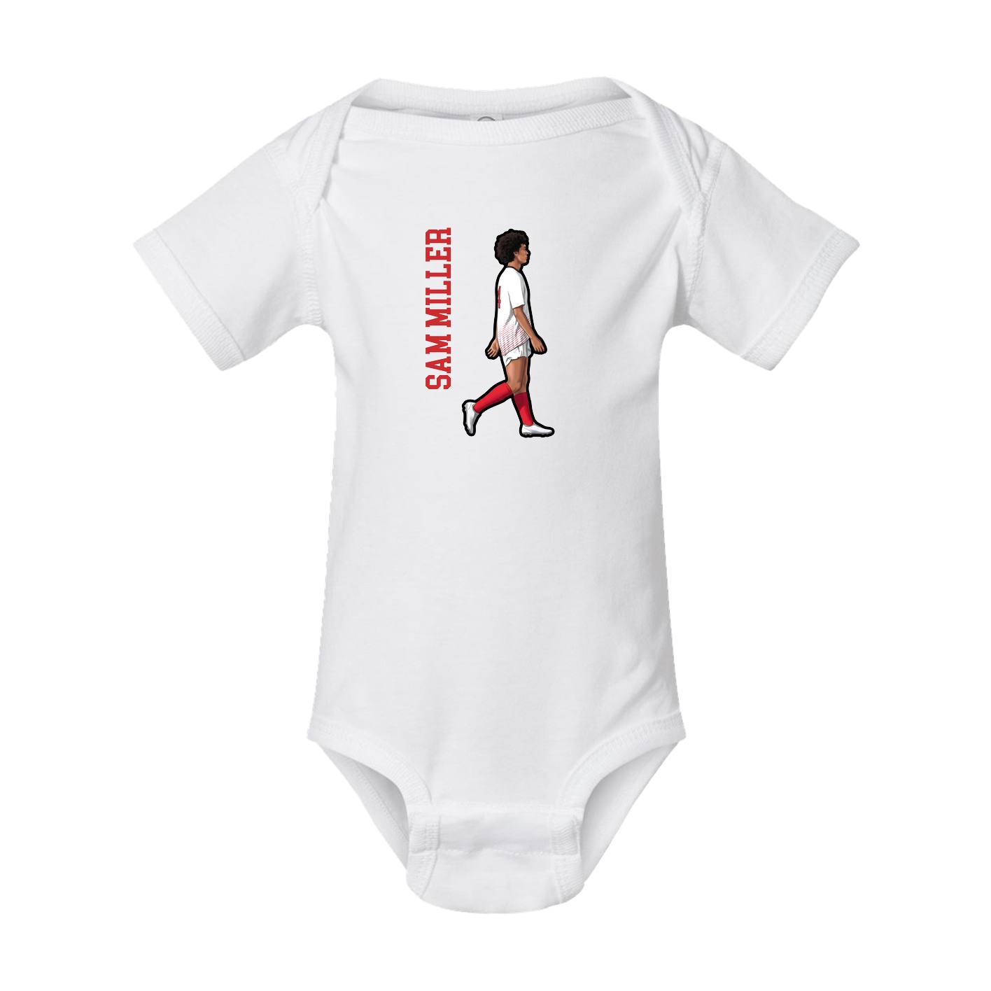 Baby Onesie — Name Vertical in White