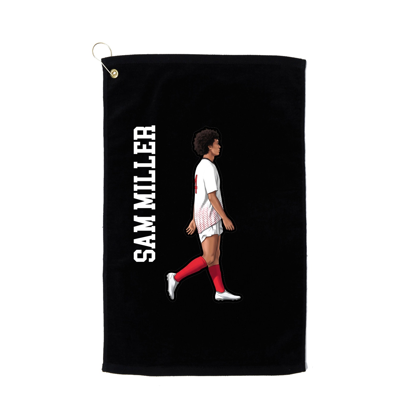 Golf Towel — Name Vertical in Black