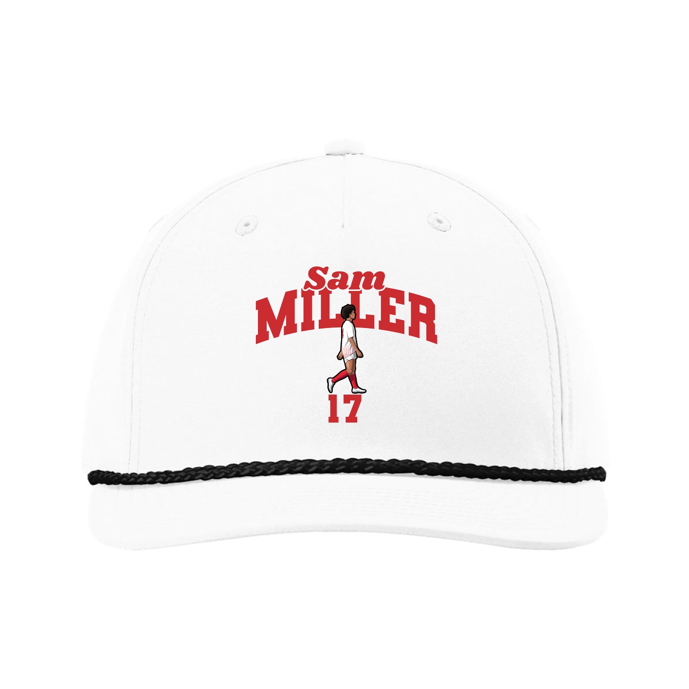 Five-Panel Classic Rope Cap — Signature Arch in White