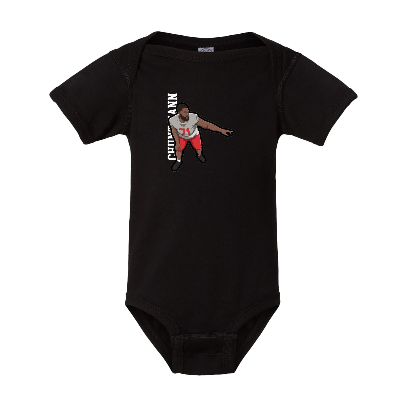 Baby Onesie — Name Vertical in Black
