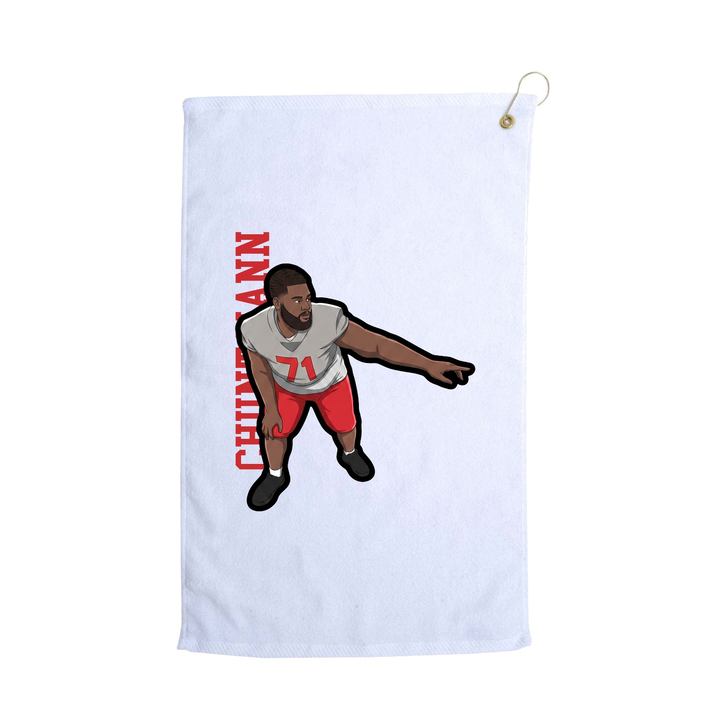 Golf Towel — Name Vertical in White