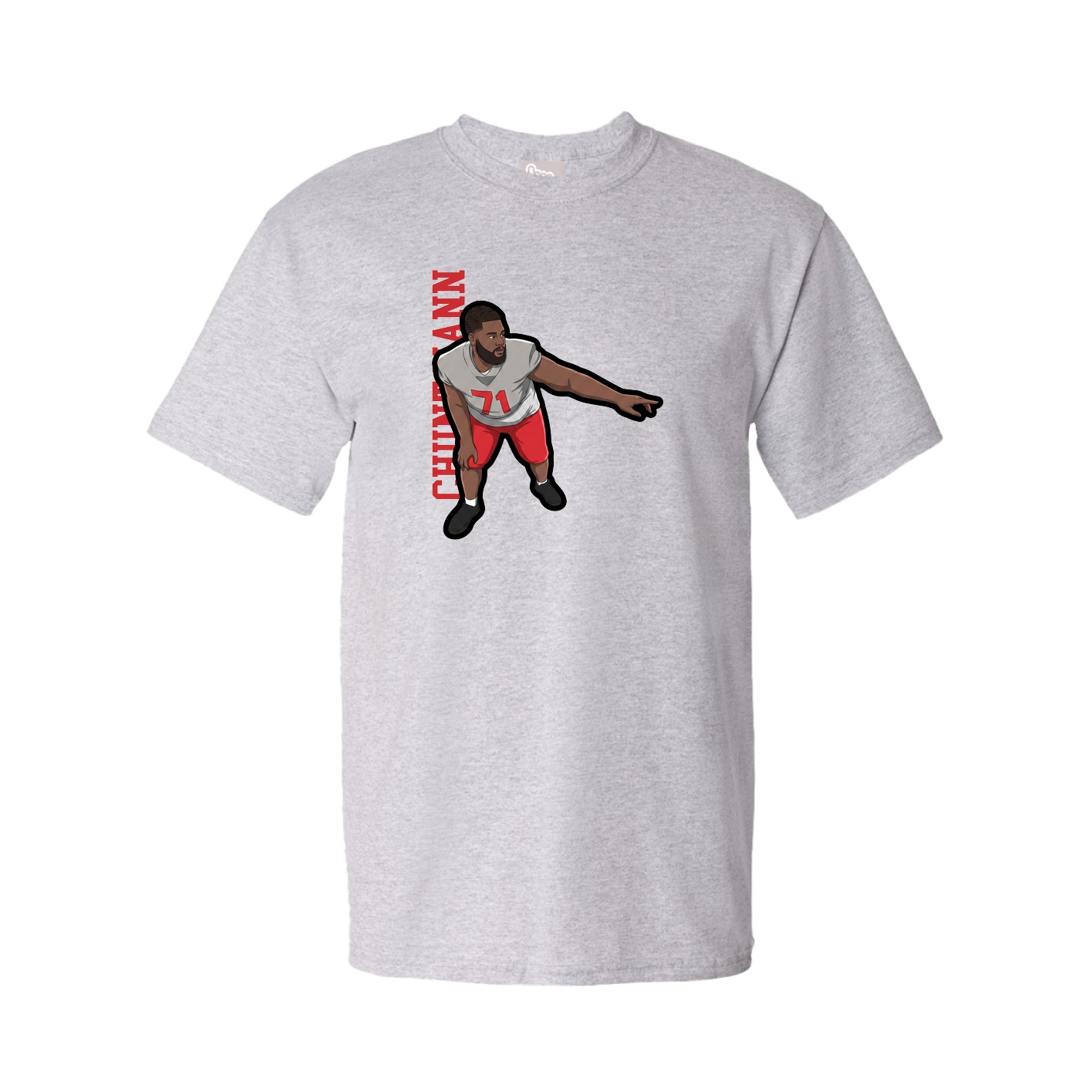 Tee — Name Vertical in Grey