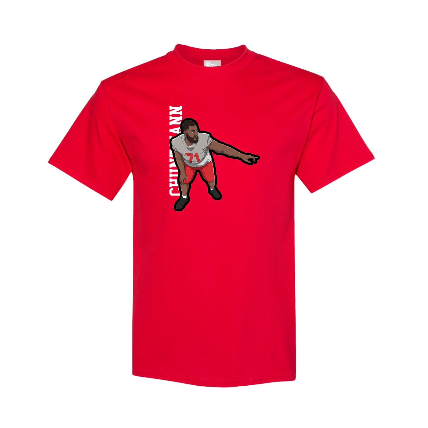 Youth Tee — Name Vertical in Red
