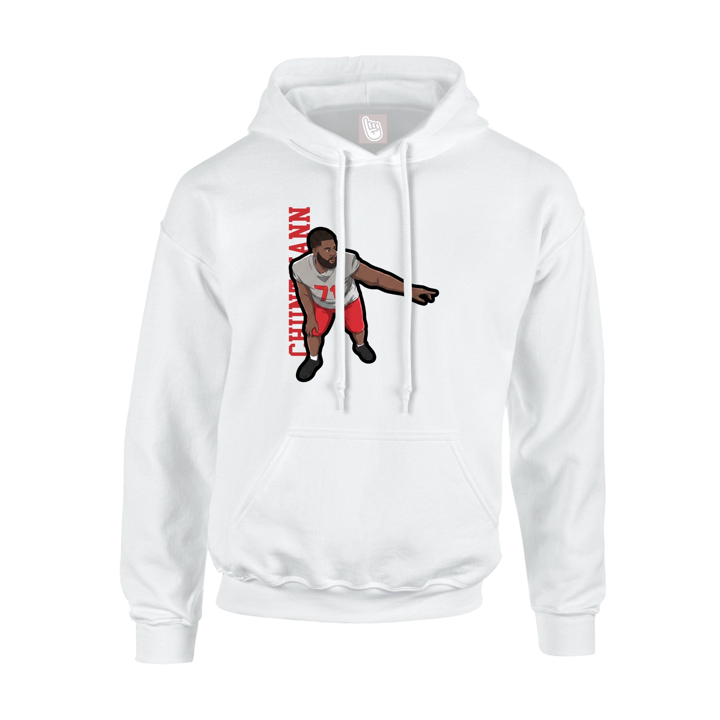 Youth Hoodie — Name Vertical in White