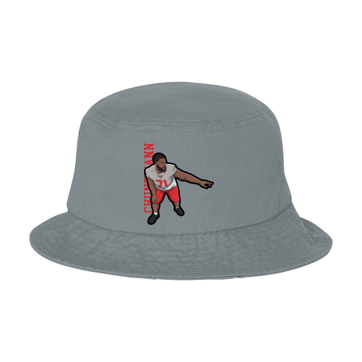Bucket Cap — Name Vertical in Grey
