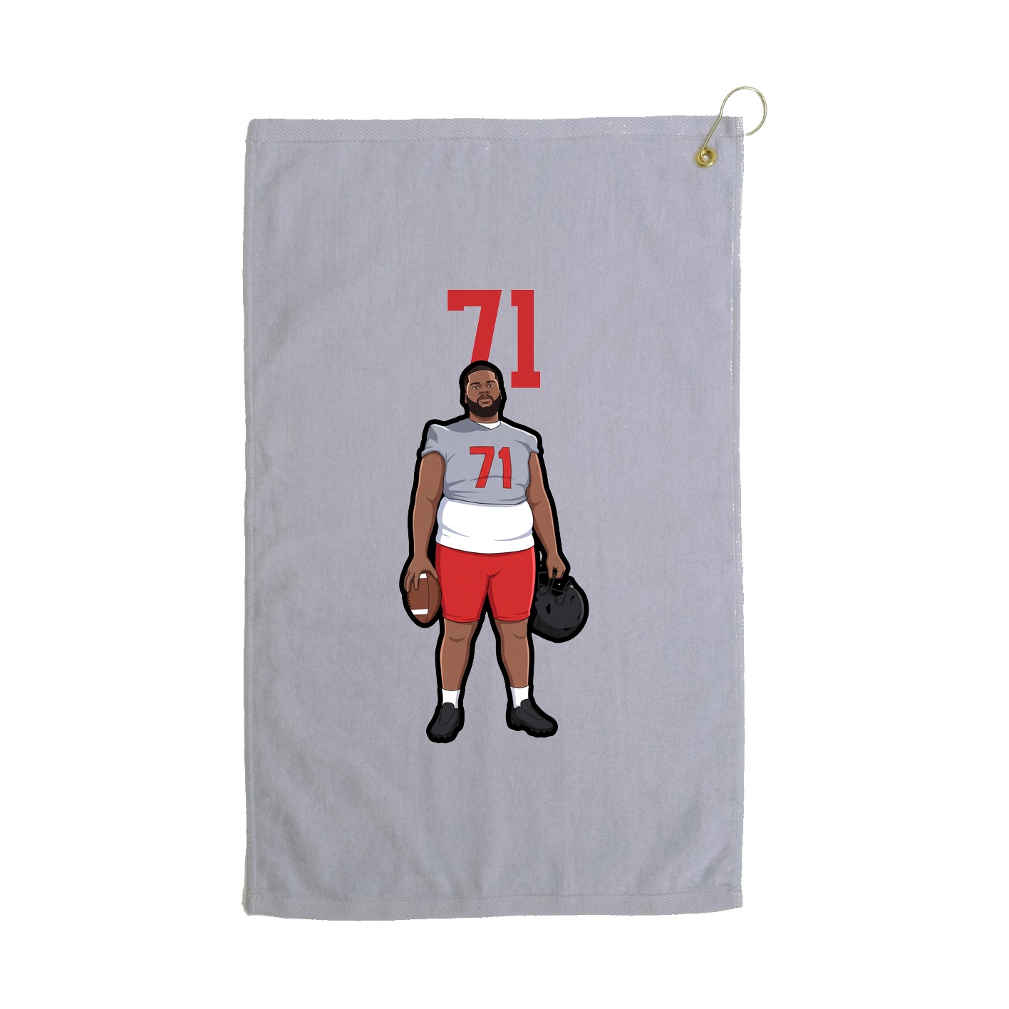Golf Towel — Number Top in Grey