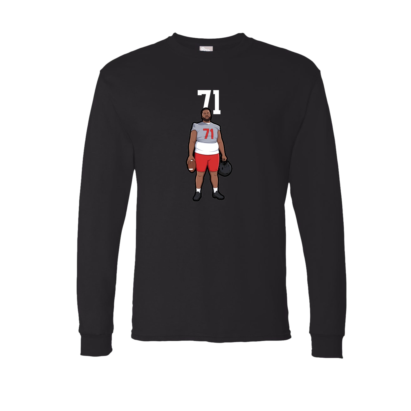 Long Sleeve Tee — Number Top in Black