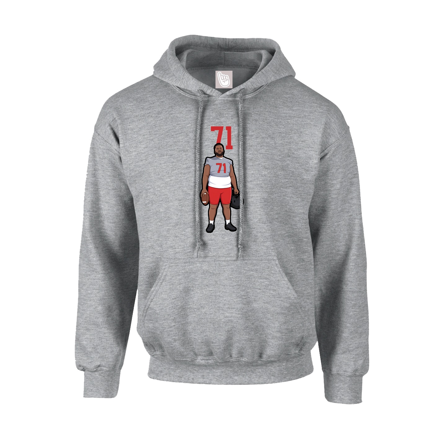 Youth Hoodie — Number Top in Grey