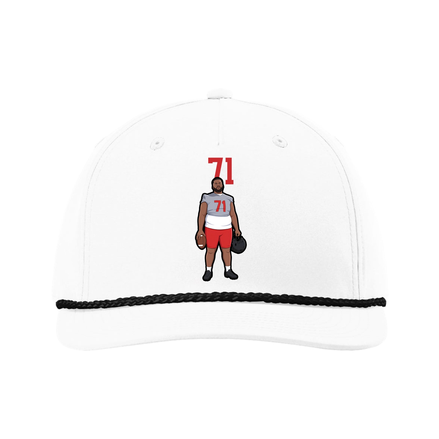 Five-Panel Classic Rope Cap — Number Top in White
