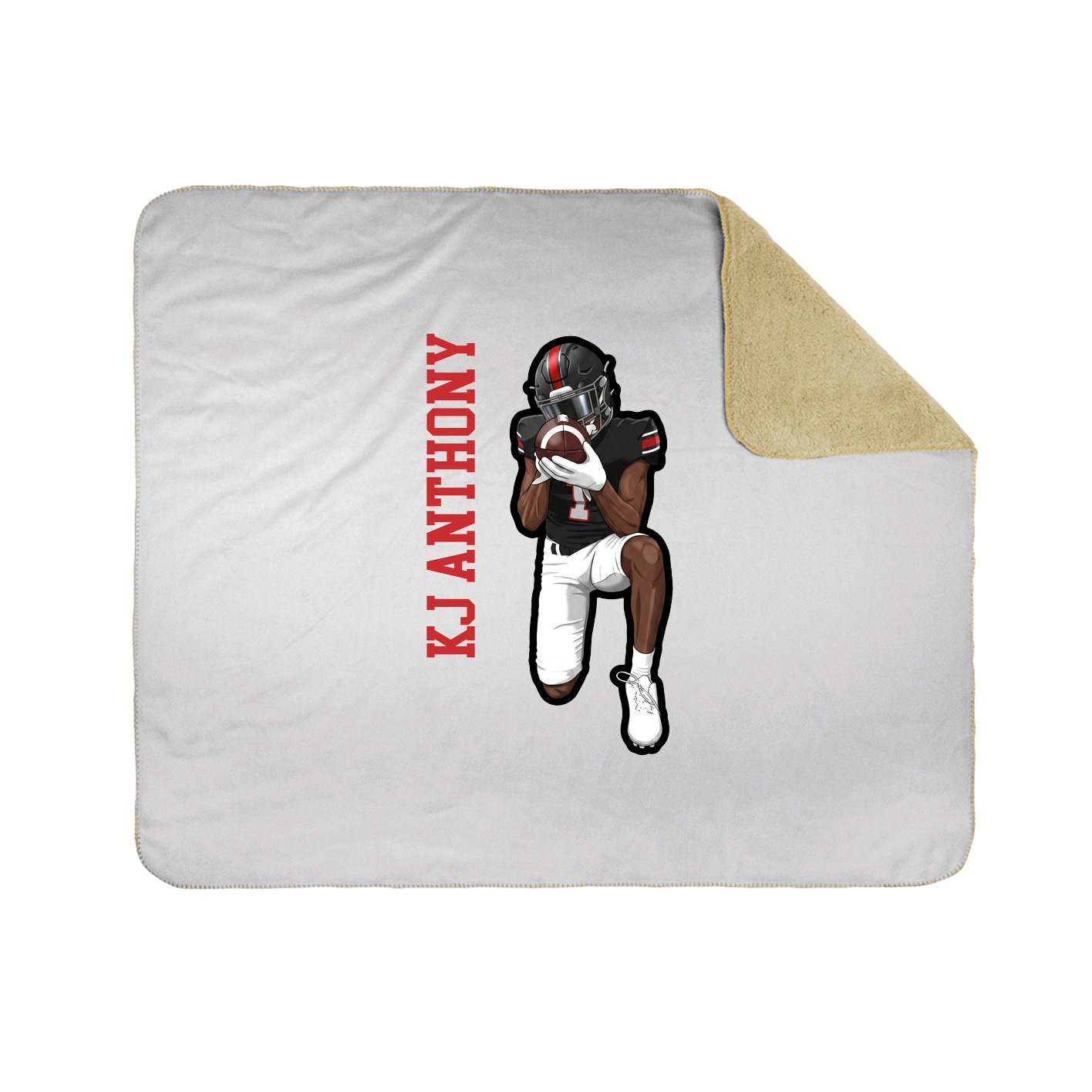 Throw Blanket — Name Vertical in White