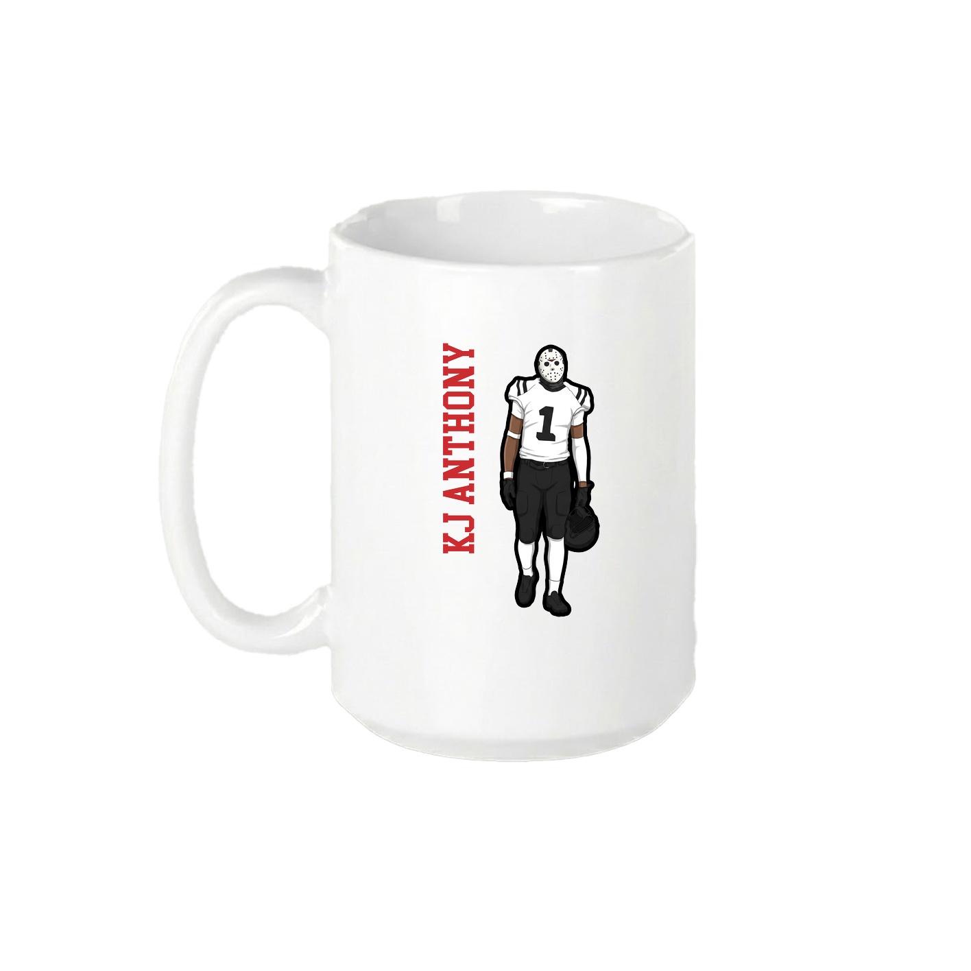 15oz Coffee Mug — Name Vertical in White