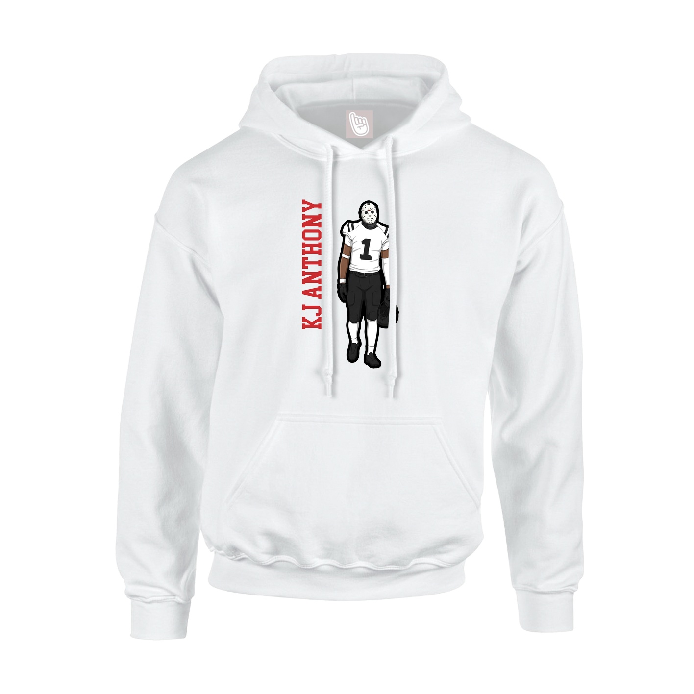 Youth Hoodie — Name Vertical in White