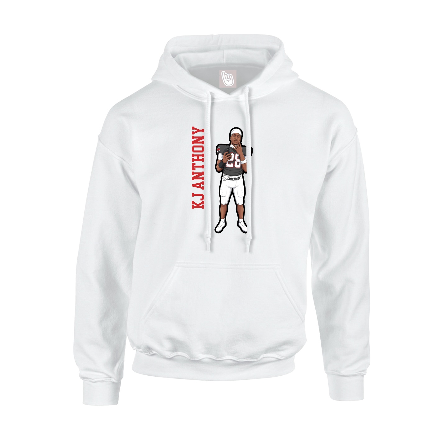 Hoodie — Name Vertical in White