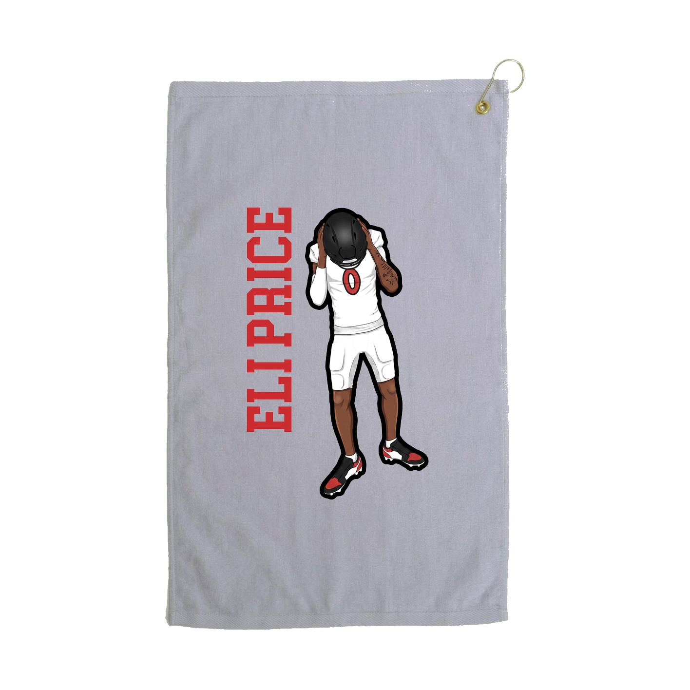Golf Towel — Name Vertical in Grey