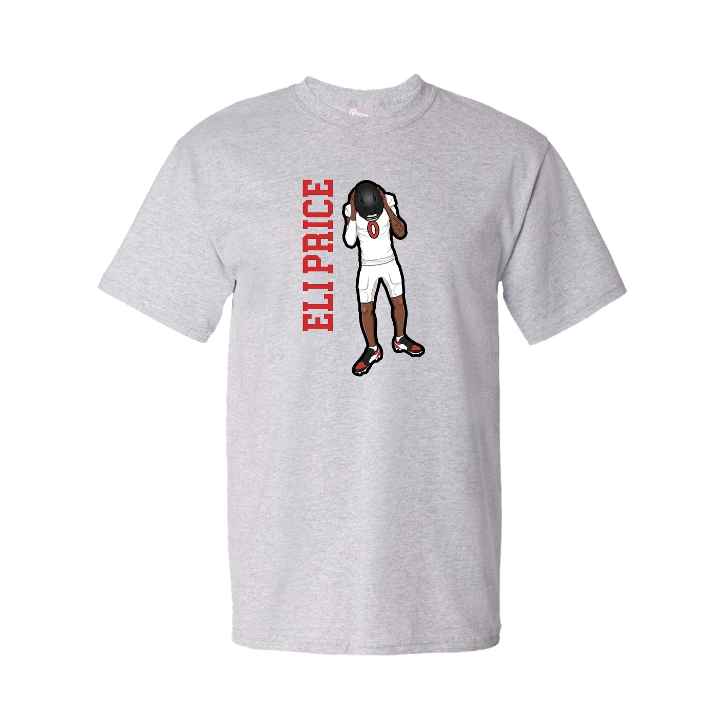 Tee — Name Vertical in Grey