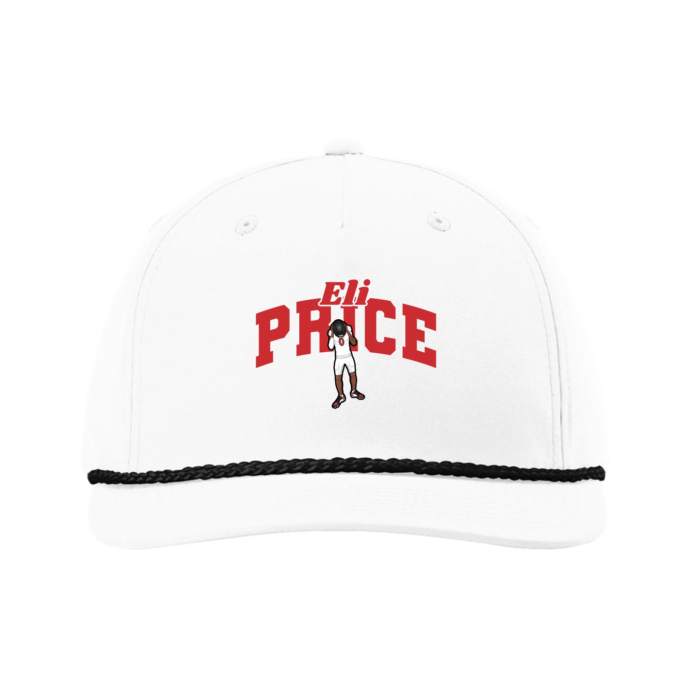 Five-Panel Classic Rope Cap — Signature Arch in White