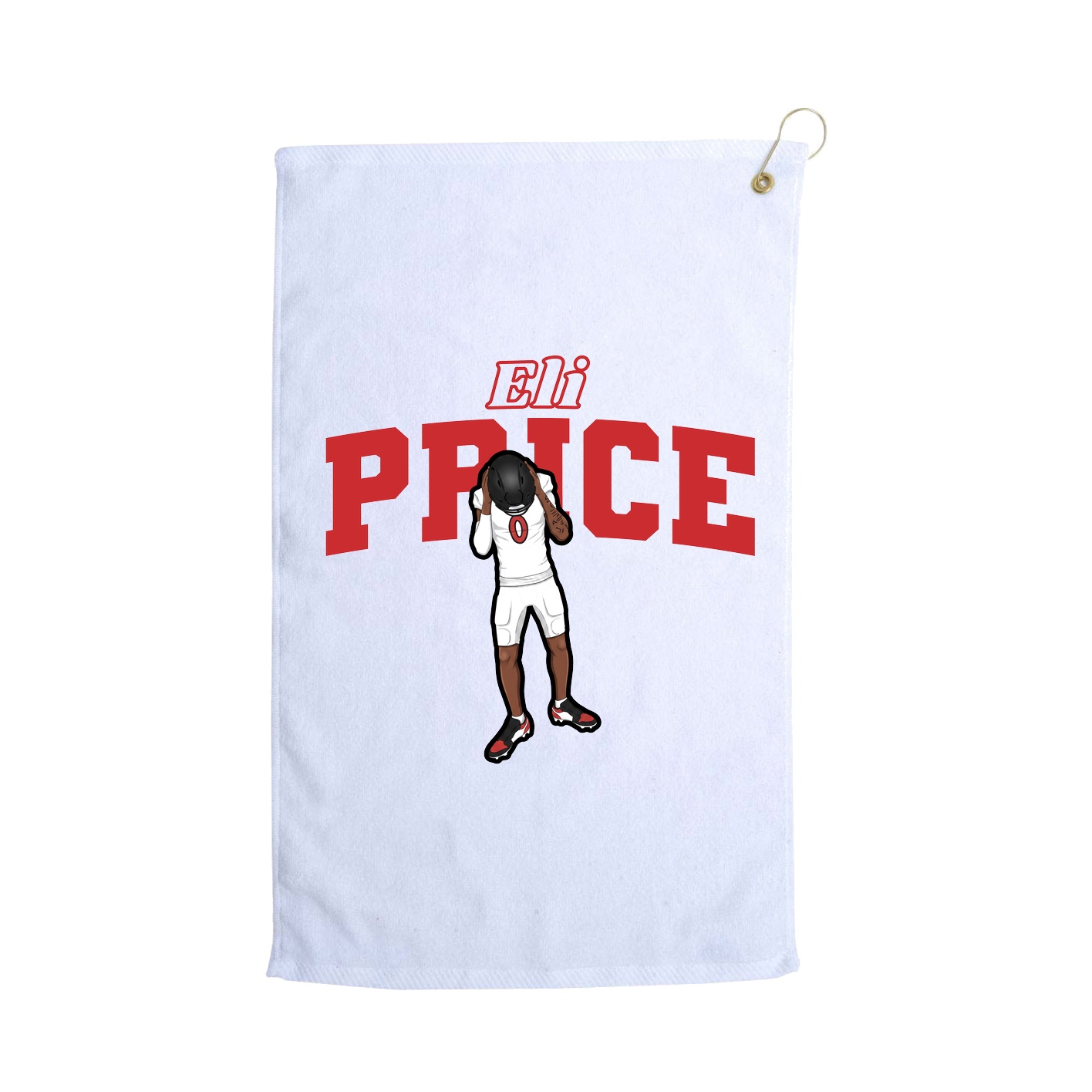 Golf Towel — Name Arch in White