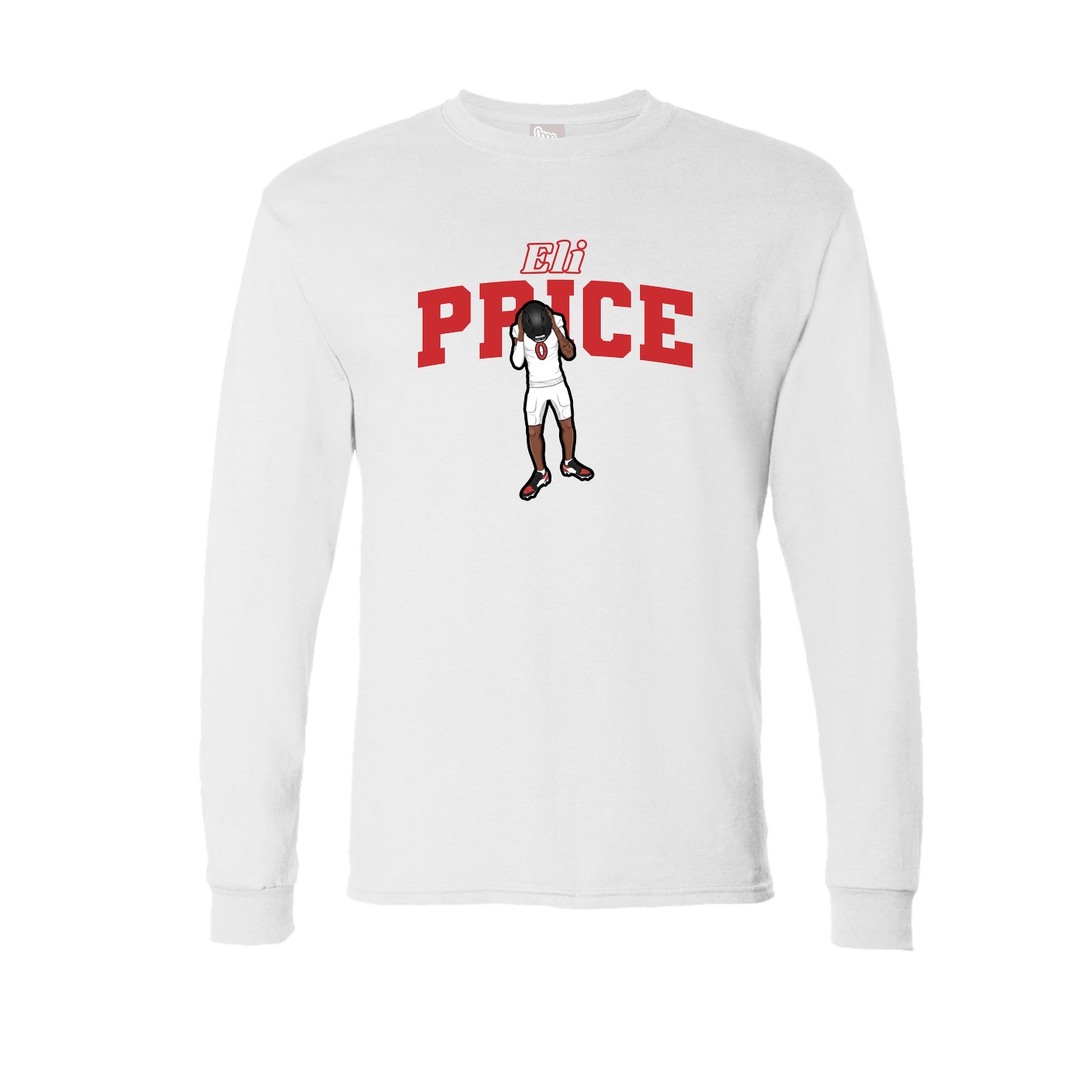 Long Sleeve Tee — Name Arch in White