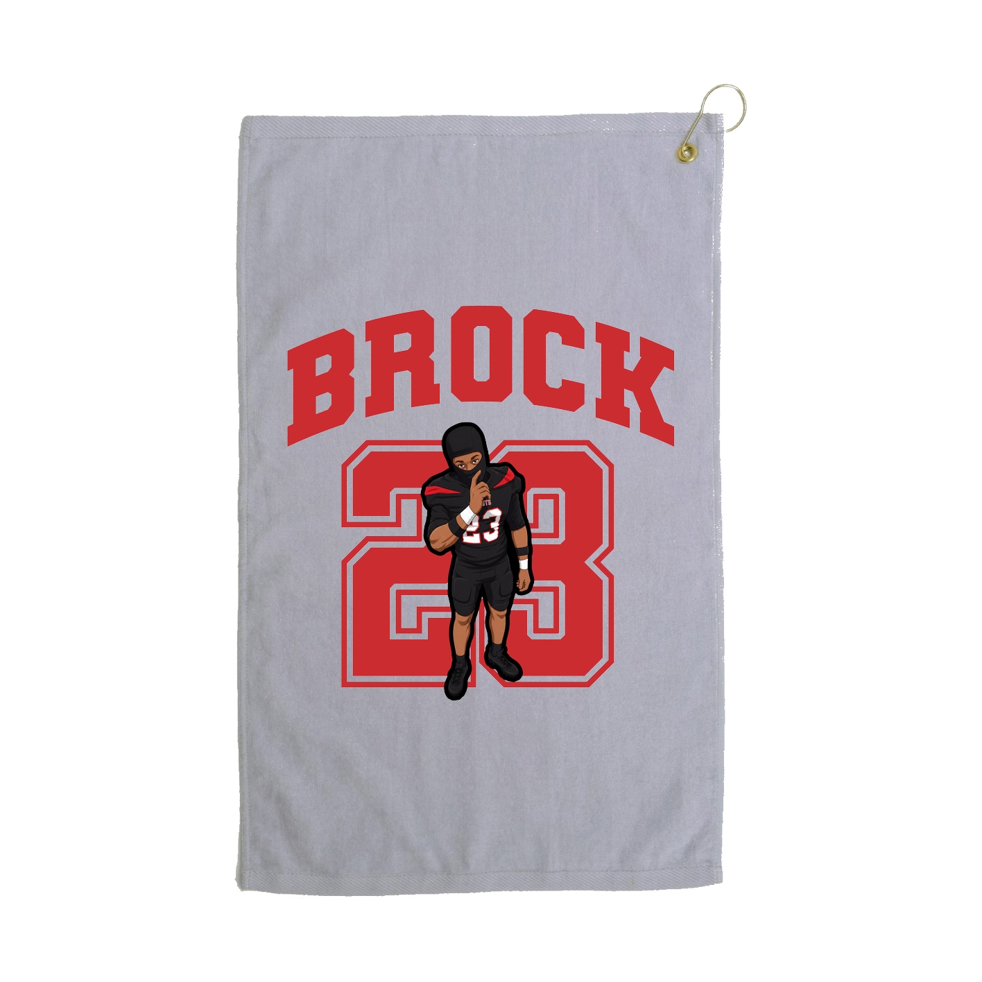 Golf Towel — Number in Grey
